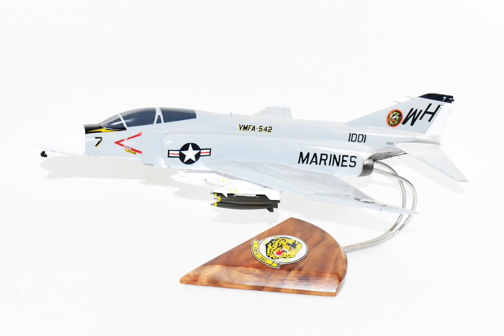 VMFA-542 Tigers 1969 F-4B Model, 1/42 (18″) Scale, Mahogany, Marines, Fighter