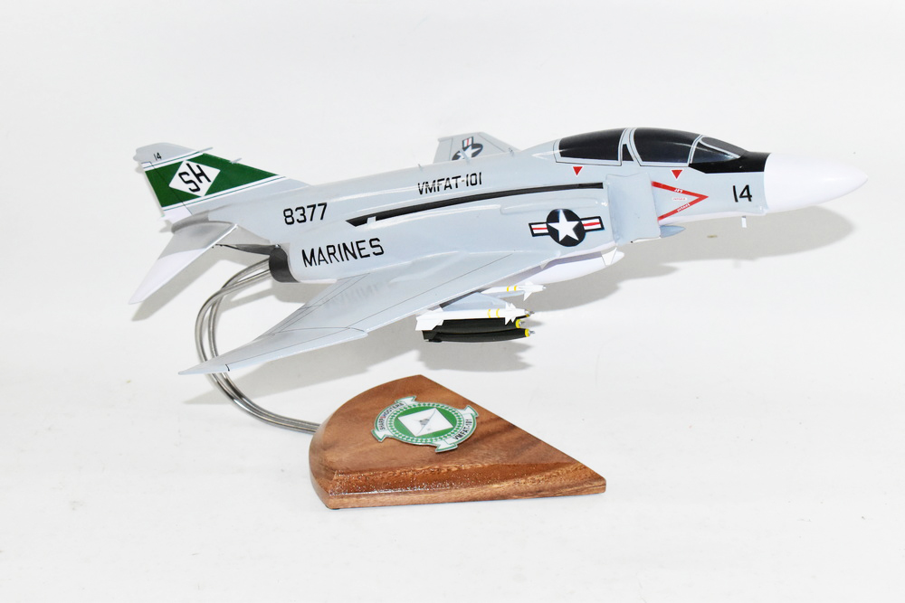 VMFAT-101 Sharpshooters F-4S Model, 1/42 (18″) Scale, Mahogany, Marines, Fighter
