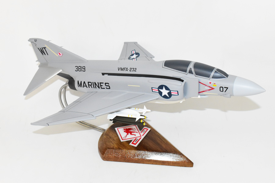 VMFA-232 Red Devils 1980 F-4J Model, 1/42 (18″) Scale, Mahogany, Marines, Fighter