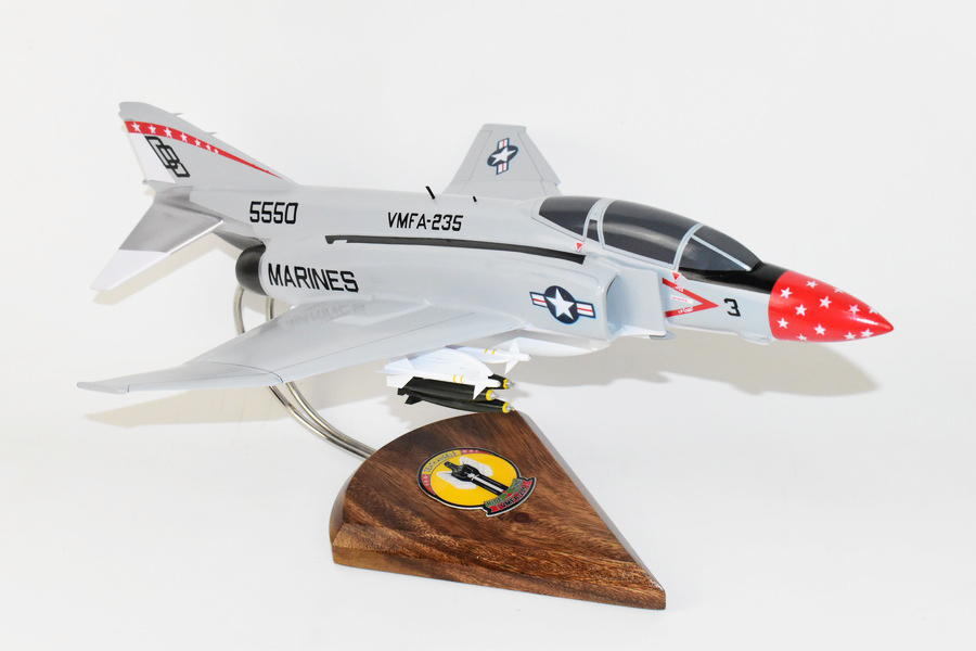 VMFA-235 Death Angels F-4J Model, 1/42 (18″) Scale, Mahogany, Marines, Fighter