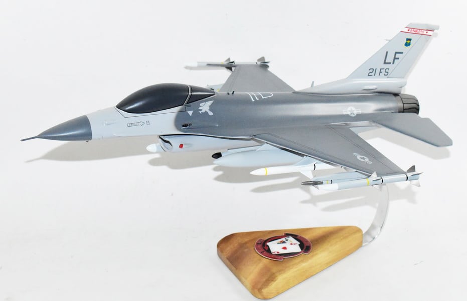 Lockheed Martin® F-16 Fighting Falcon®, 21st Fighter Squadron, 18″ Mahogany Scale Model