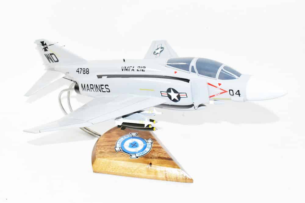 VMFA-212 Lancers F-4S Model, 1/42 (18″) Scale, Mahogany, Marines, Fighter