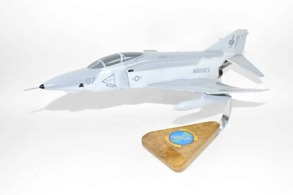 VMFP-3 Eyes of the Corps (1982) RF-4B Model, 1/42 (18″) Scale, Mahogany, Marines, Fighter