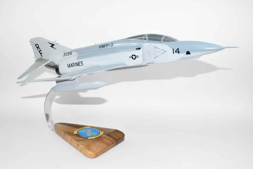 VMFP-3 Eyes of the Corps (1987) RF-4B Model, 1/42 (18″) Scale, Mahogany, Marines, Fighter