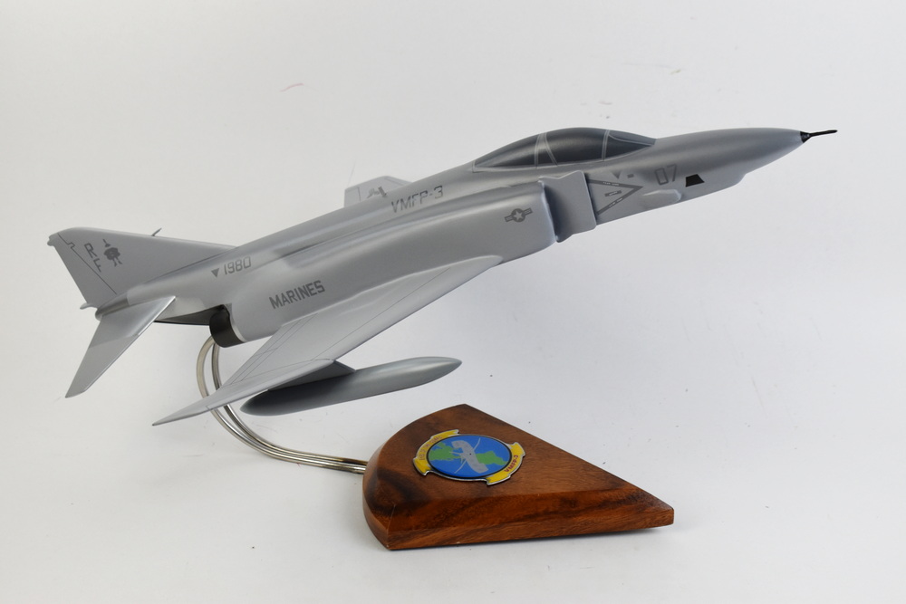VMFP-3 Eyes of the Corps (1982) RF-4B Model, 1/42 (18″) Scale, Mahogany, Marines, Fighter