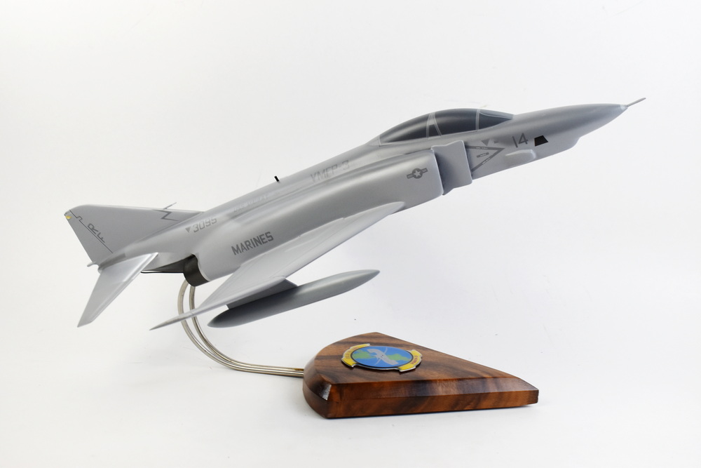 VMFP-3 Eyes of the Corps (1987) RF-4B Model, 1/42 (18″) Scale, Mahogany, Marines, Fighter