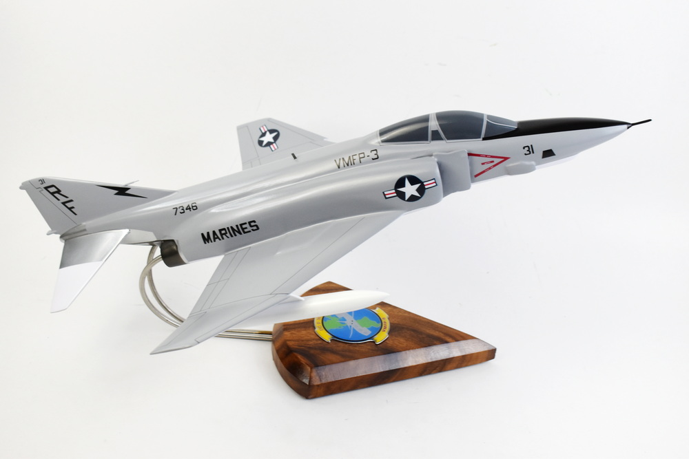 VMFP-3 Eyes of the Corps (1990) RF-4B Model, 1/42 (18″) Scale, Mahogany, Marines, Fighter