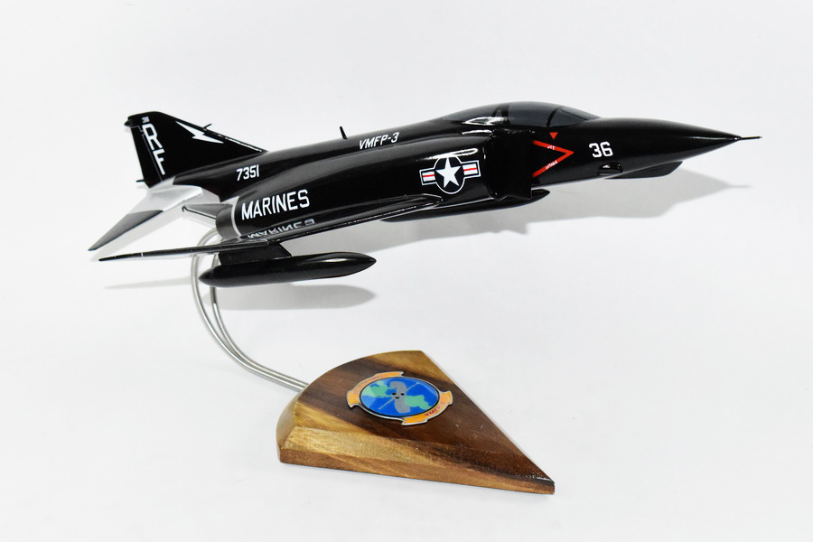 VMFP-3  Eyes of the Corps (RF-36 1990) RF-4B Model, 1/42 (18″) Scale, Mahogany, Marines, Fighter