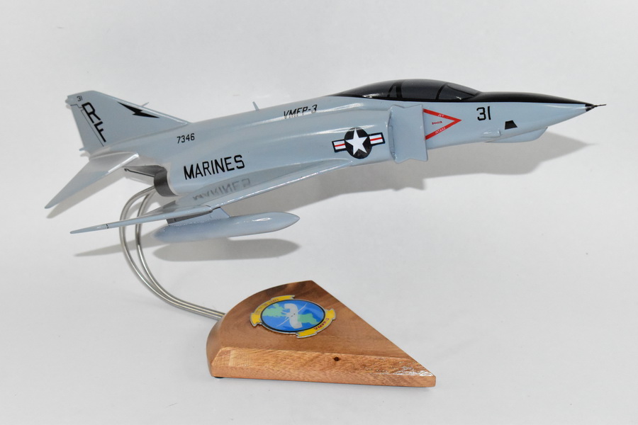 VMFP-3 Eyes of the Corps (1990) RF-4B Model, 1/42 (18″) Scale, Mahogany, Marines, Fighter