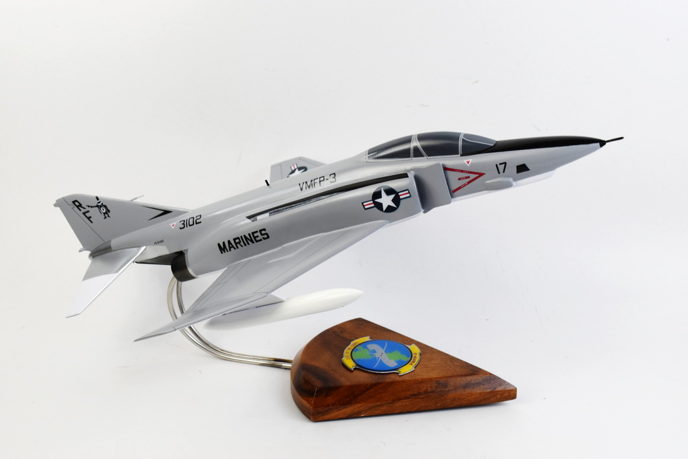 VMFP-3 Eyes of the Corps (1983) RF-4B Model, 1/42 (18″) Scale, Mahogany, Marines, Fighter