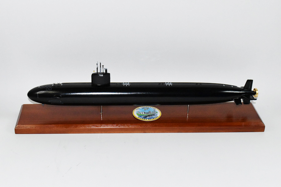 USS Charlotte SSN-766 (Black Hull) Submarine Model,Navy,Scale Model,Mahogany,20 inch,LA Class