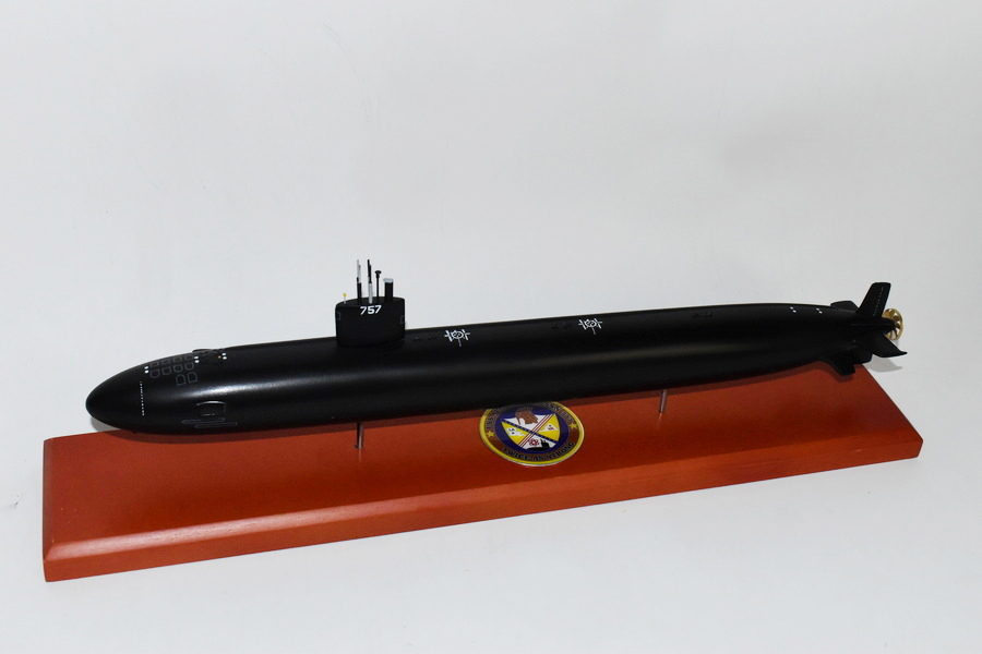 USS Alexandria SSN-757 (Black Hull) Submarine Model,Navy,Scale Model,Mahogany,20 inch,LA Class
