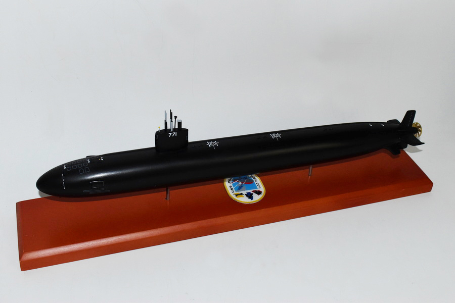 USS Columbia SSN-771 (Black Hull) Submarine Model,Navy,Scale Model,Mahogany,20 inch,LA Class