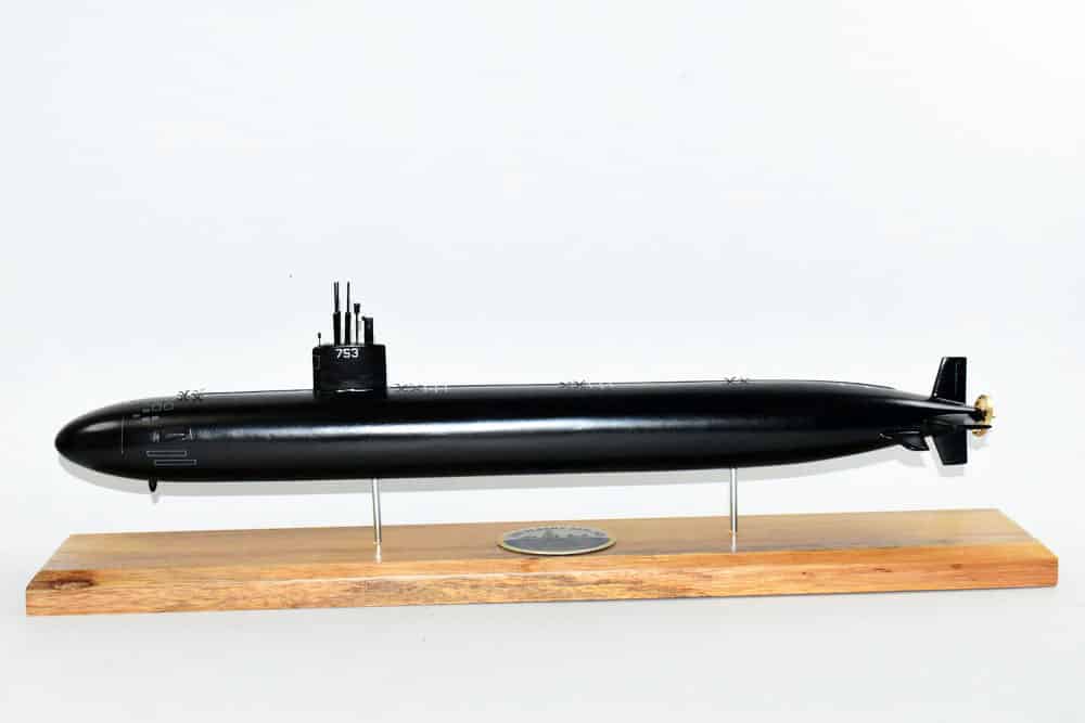 USS Albany SSN-753 (Black Hull) Submarine Model,Navy,Scale Model,Mahogany,20 inch,LA Class