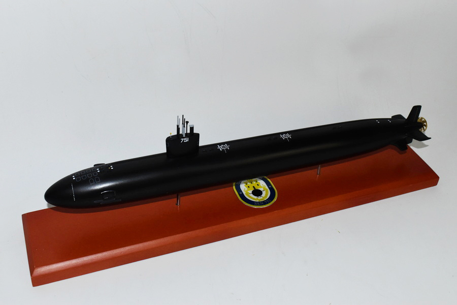 USS San Juan SSN-751 (Black Hull) Submarine Model,Navy,Scale Model,Mahogany,20 inch,LA Class