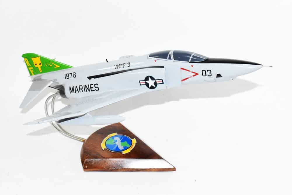 VMFP-3 Eyes of the Corps (1979) RF-4B Model, 1/42 (18″) Scale, Mahogany, Marines, Fighter