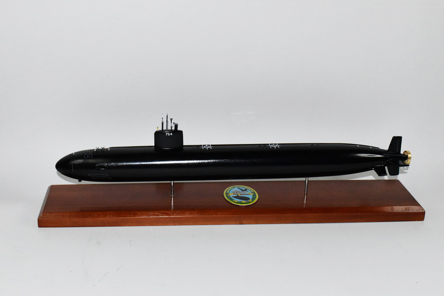 USS Topeka SSN-754 (Black Hull) Submarine Model,Navy,Scale Model,Mahogany,20 inch,LA Class