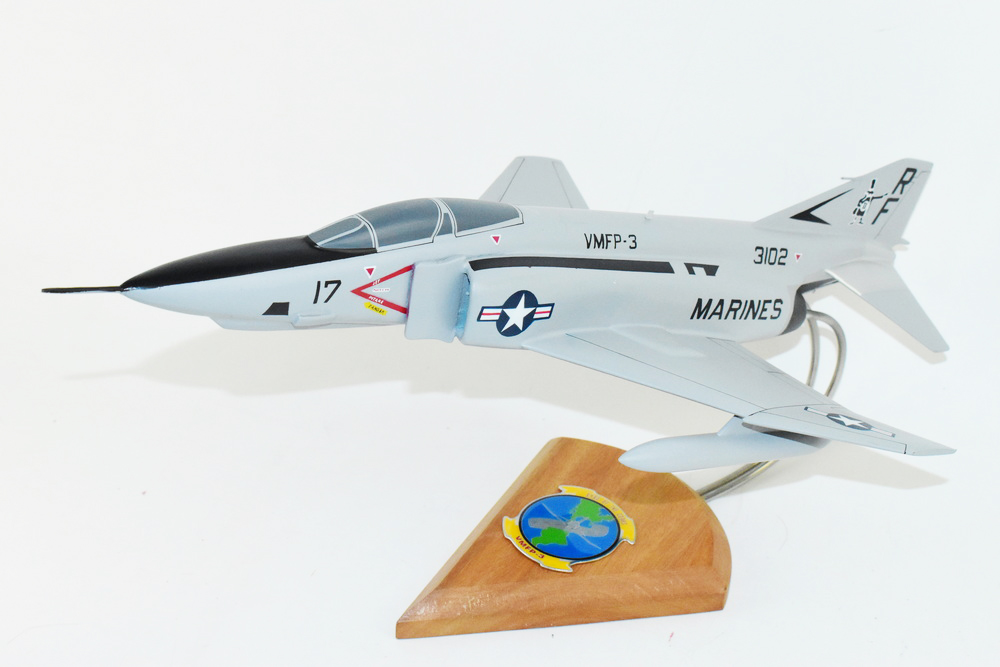 VMFP-3 Eyes of the Corps (1983) RF-4B Model, 1/42 (18″) Scale, Mahogany, Marines, Fighter