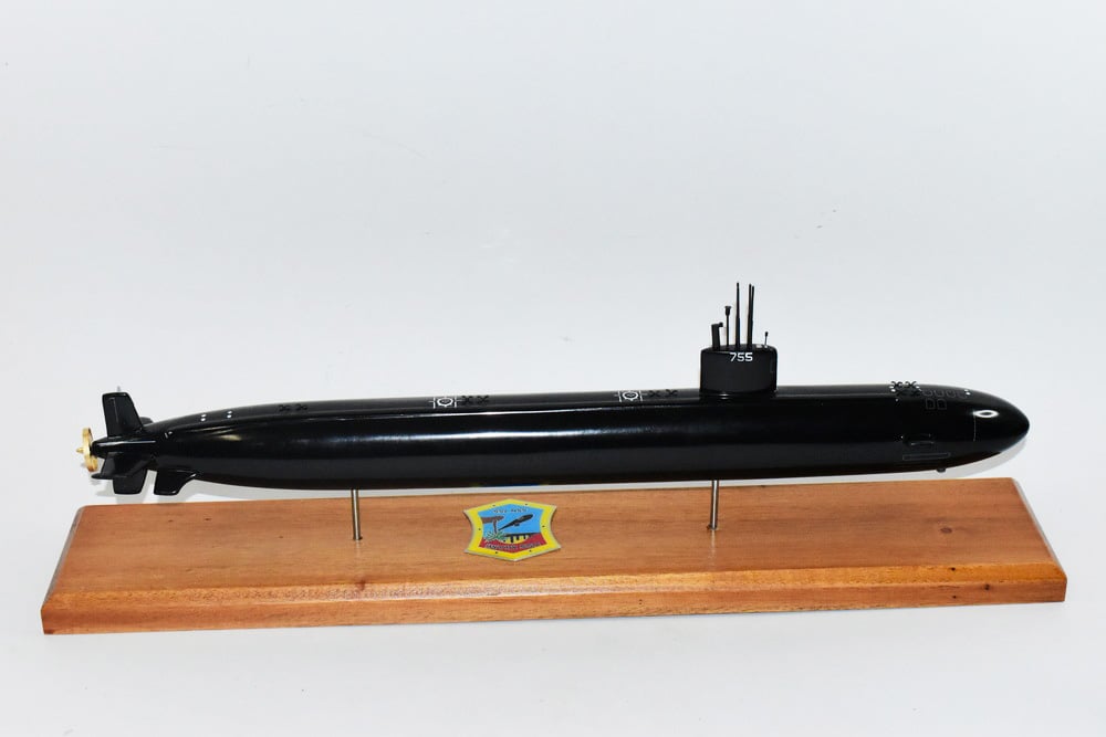 USS Miami SSN-755 (Black Hull) Submarine Model,Navy,Scale Model,Mahogany,20 inch,LA Class