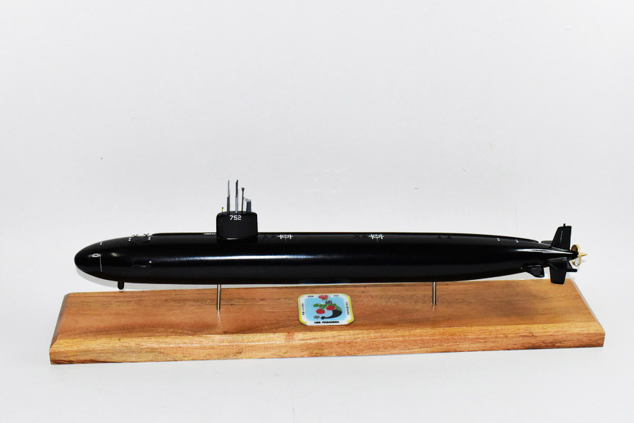 USS Pasadena SSN-752 (Black Hull) Submarine Model,Navy,Scale Model,Mahogany,20 inch,LA Class