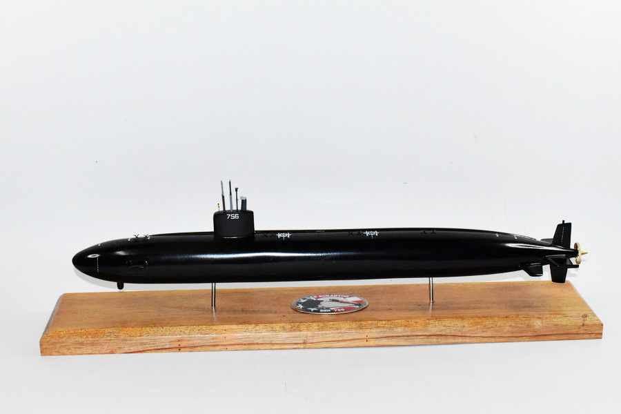 USS Scranton SSN-756 (Black Hull) Submarine Model,Navy,Scale Model,Mahogany,20 inch,LA Class