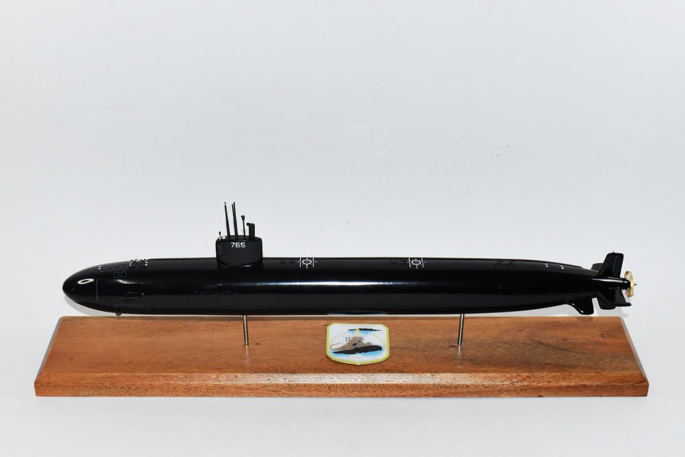 USS Montpelier SSN-765 (Black Hull) Submarine Model,Navy,Scale Model,Mahogany,20 inch,LA Class