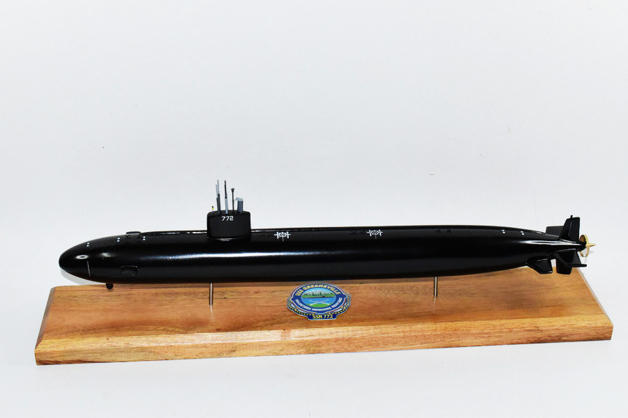 USS Greeneville SSN-772 (Black Hull) Submarine Model,Navy,Scale Model,Mahogany,20 inch,LA Class
