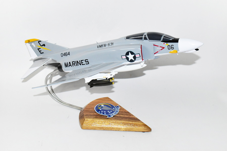 VMFA-531 GREY GHOSTS 1973 F-4B Model, 1/42 (18″) Scale, Mahogany, Marines, Fighter