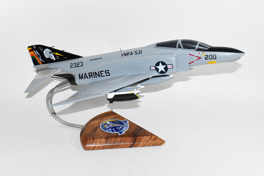 VMFA-531 GREY GHOSTS (1979) F-4N Model, 1/42 (18″) Scale, Mahogany, Marines, Fighter