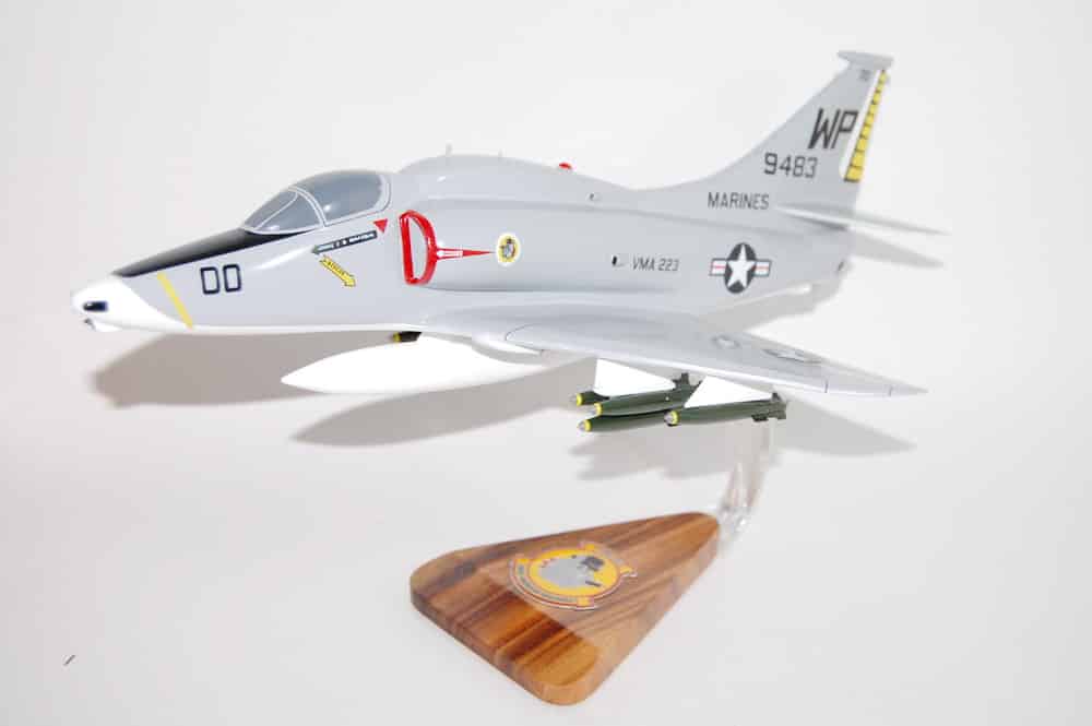 VMA-223 Bulldogs A-4M Model, 1/27th Scale, Mahogany, Marines