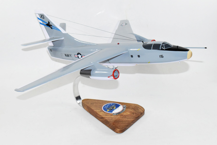 VQ-2 Bats EA-3B Skywarrior Model, 1/50th Scale, Mahogany