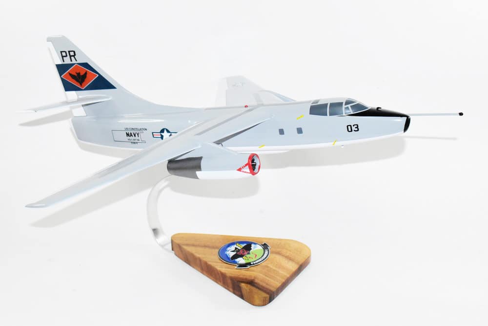VQ-1 World Watchers (1974) EA-3B Skywarrior Model, 1/50th Scale, Mahogany
