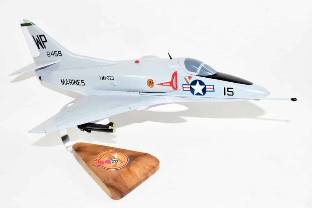VMA-223 Bulldogs (1967) A-4C Model, 1/27th Scale, Mahogany, Marines