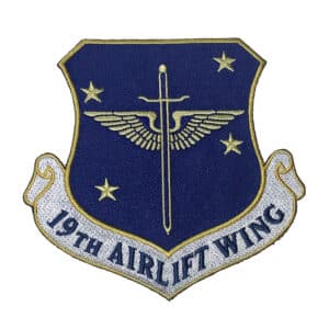 19th Airlift Wing Patch – Plastic Backing