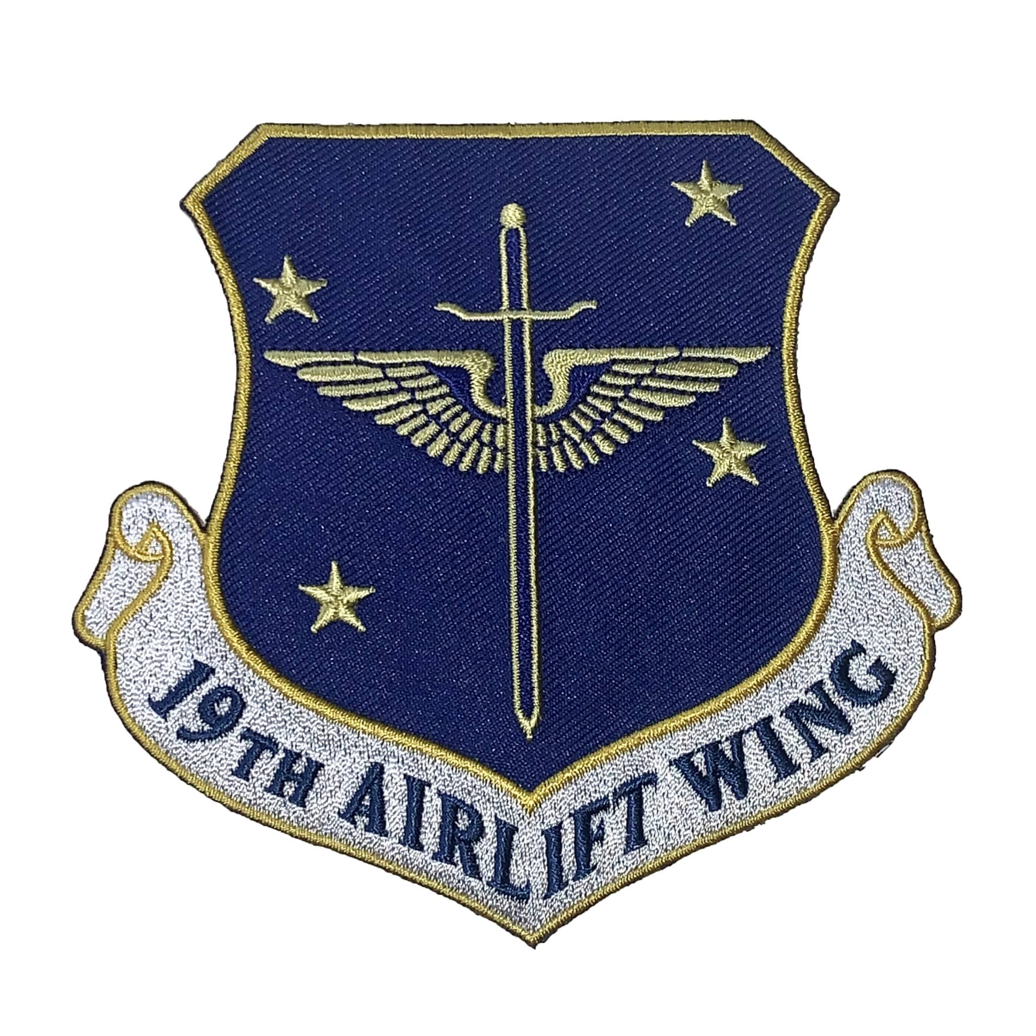19th Airlift Wing Patch – Plastic Backing