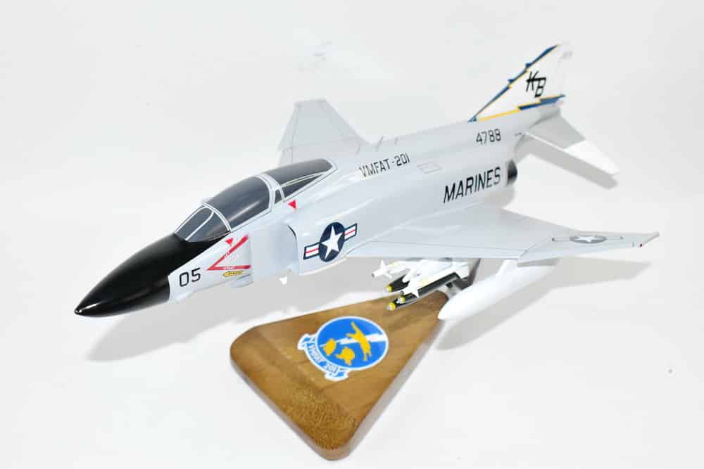 VMFAT-201 Hawks 1968 F-4J Model, 1/42 (18″) Scale, Mahogany, Marines, Fighter