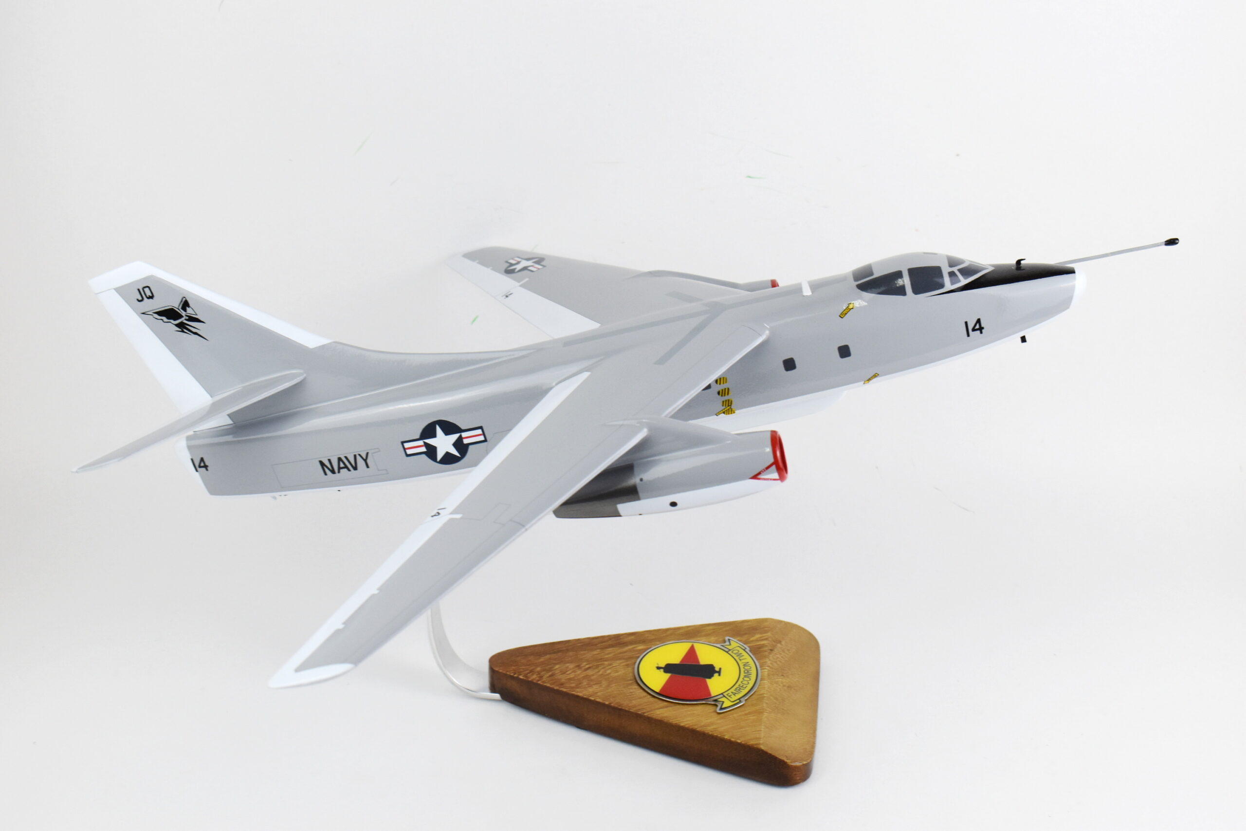 VQ-2 Bats (1984) EA-3B Model, A3D Skywarrior Model, 1/50th Scale, Mahogany