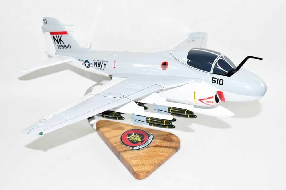 VA-196 Main Battery A-6 (155610 1972) Intruder Model, 1/36th Scale, Mahogany, Navy