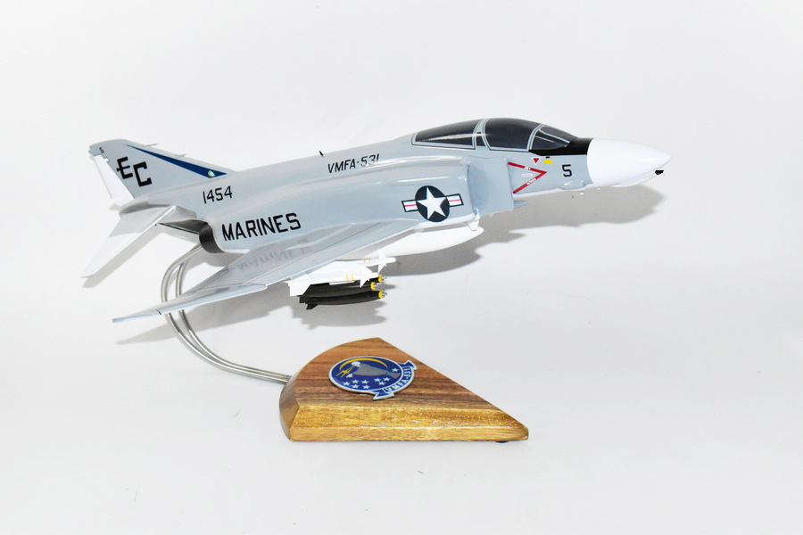 VMFA-531 GREY GHOSTS 1454 F-4B Model, 1/42 (18″) Scale, Mahogany, Marines, Fighter