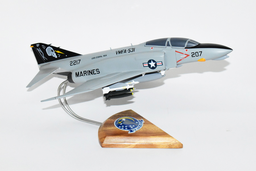 VMFA-531 GREY GHOSTS 1982 F-4N Model, 1/42 (18″) Scale, Mahogany, Marines, Fighter