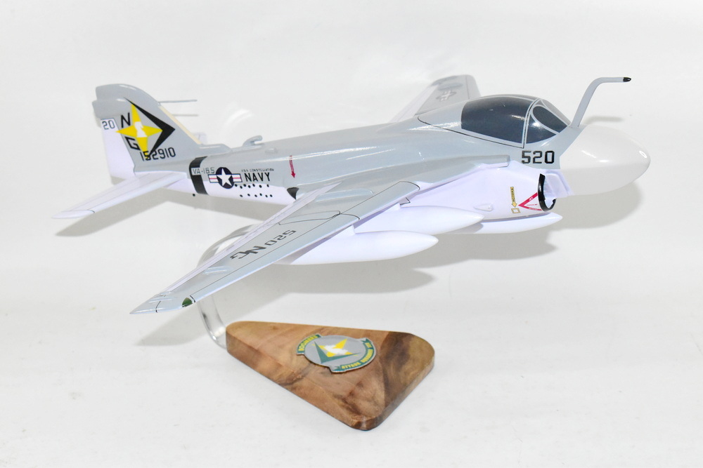 VA-165 Boomers (1977 USS Constellation) KA-6D Intruder Model, 1/36th Scale, Mahogany, Navy,