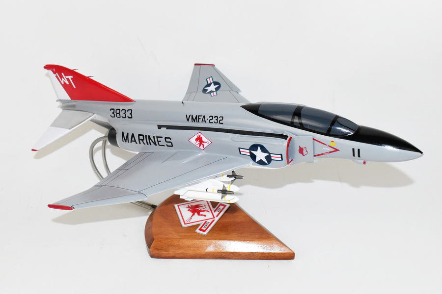 VMFA-232 Red Devils (3833) F-4J Model, 1/42 (18″) Scale, Mahogany, Marines, Fighter