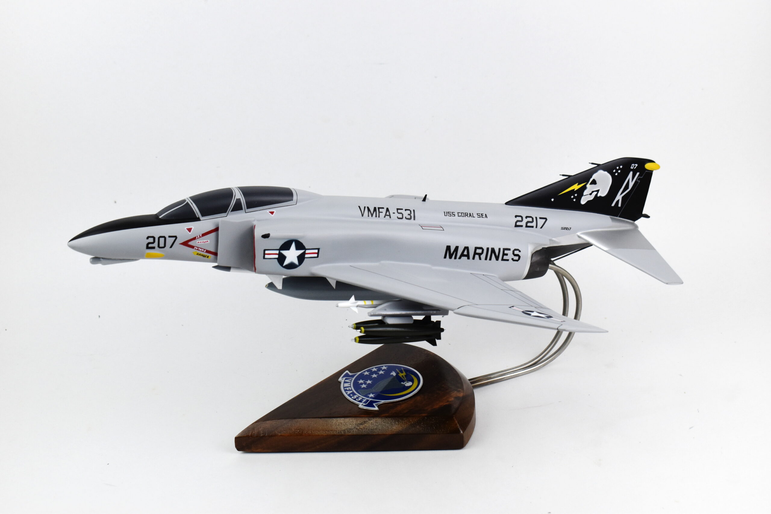 VMFA-531 GREY GHOSTS 1982 F-4N Model, 1/42 (18″) Scale, Mahogany, Marines, Fighter