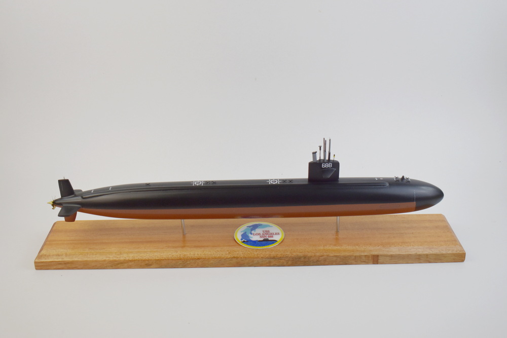 USS Los Angeles (SSN-688) Submarine Model,Navy,Scale Model,Mahogany,20 inch,LA Class