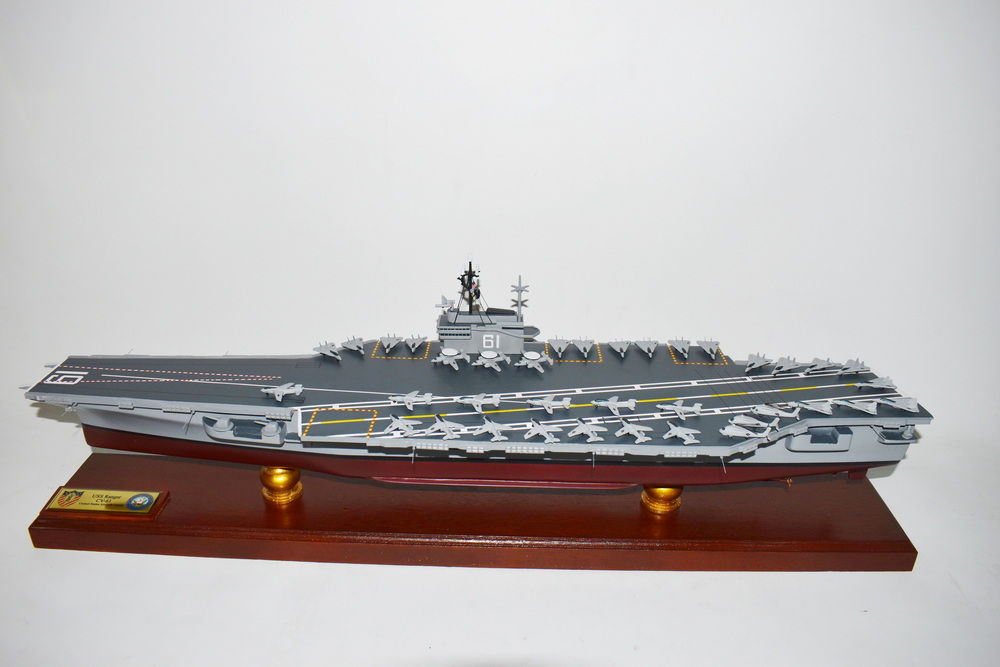 USS Ranger CV-61 Aircraft Carrier Model 36 inches,Navy,Scale Model,Mahogany,Forrestal Class