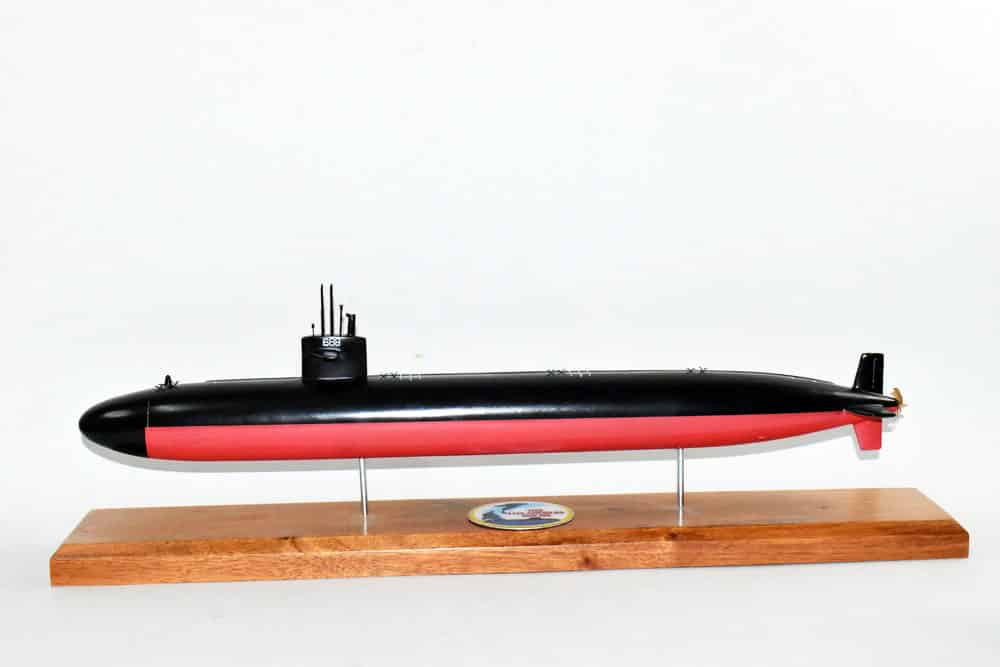 USS Los Angeles (SSN-688) Submarine Model,Navy,Scale Model,Mahogany,20 inch,LA Class