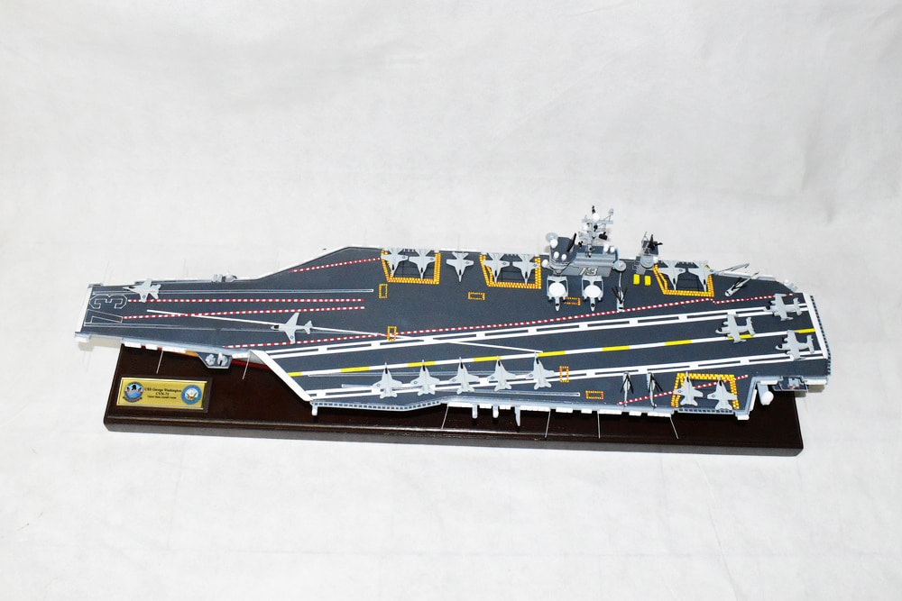 USS George Washington CVN-73 Aircraft Carrier Model,Navy,Scale Model,Mahogany,Nimitz Class