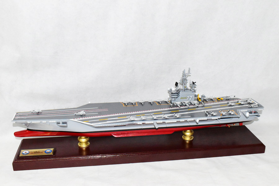 USS George H.W. Bush CVN-77 Aircraft Carrier Model,Navy,Scale Model,Nimitz Class,Mahogany