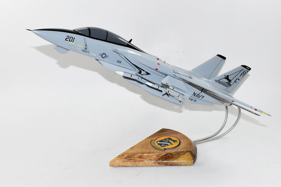 VF-21 Freelancers USS Independence 1992 F-14A Tomcat Model, 1/42 (18″) Scale, Mahogany, Navy,