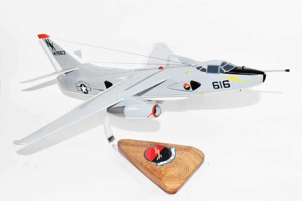 VAQ-133 Wizards (1968) EKA-3B 147663 Skywarrior Model, 1/50th Scale, Mahogany